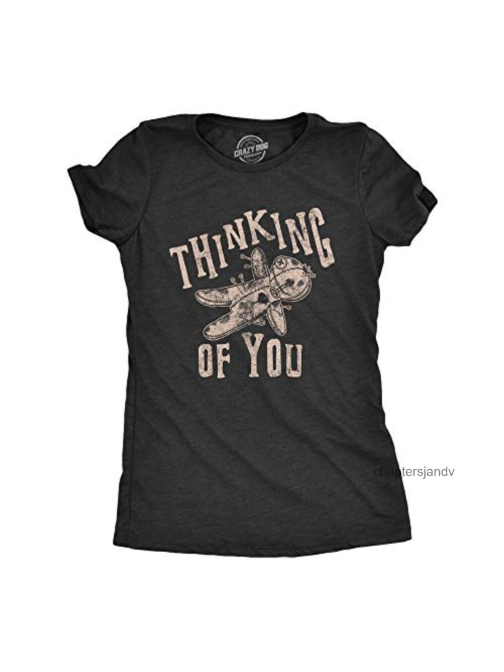 Funny Voodoo Doll Halloween T-Shirt Thinking of You Women's Tee